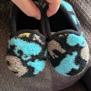 Wonder Nation Baby Slippers - Blue, Black, and Tan